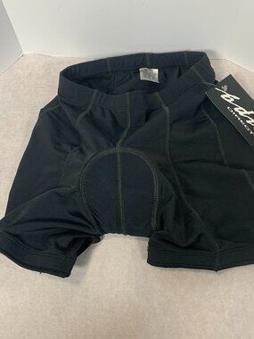 BDI DIRECT Women's Padded Cycle 6-panel Black Bike Shorts SZ M